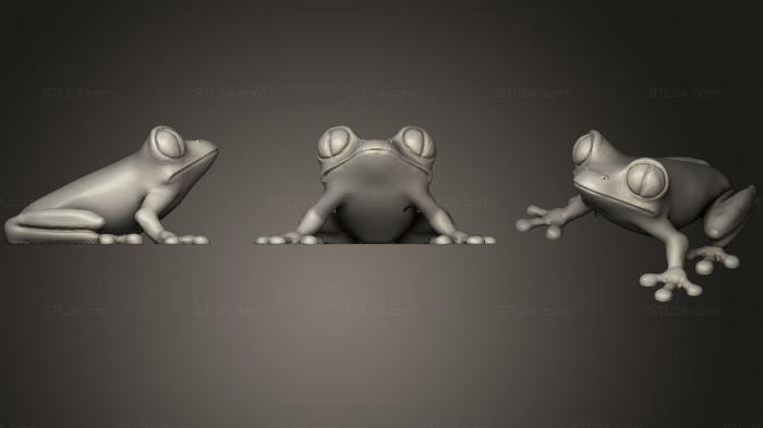 Статуэтки животных (Древесная лягушка, STKJ_1568) 3D модель для ЧПУ станка